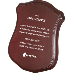 Ahşap Plaket